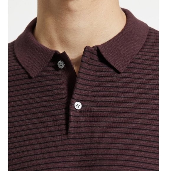 Theory Striped Long-Sleeve Polo - Picture 2 of 7